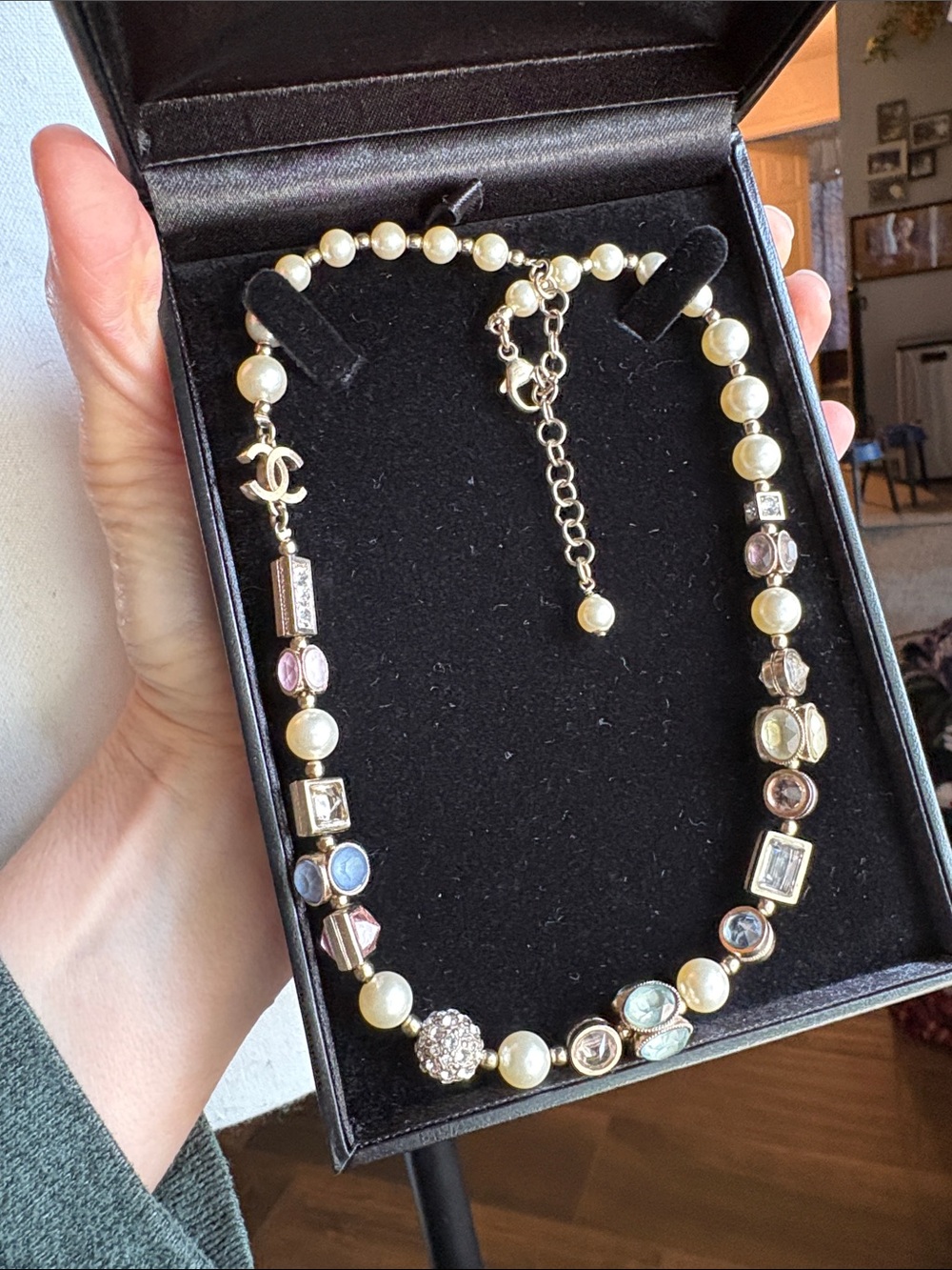 Authentic Chanel vintage Pearl and Crystal Multi-stone Necklace - Picture 11 of 16